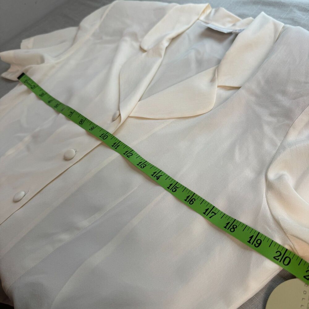 Claiborne Collection Blouse Women's 12 100% Silk Button Up Career Top - Picture 4 of 6